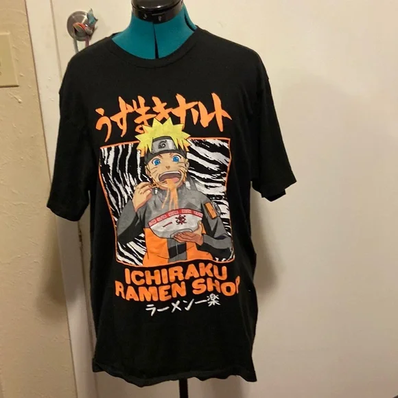 Anime Ramen Shop T-shirt large Black short sleeve - Picture 1 of 7